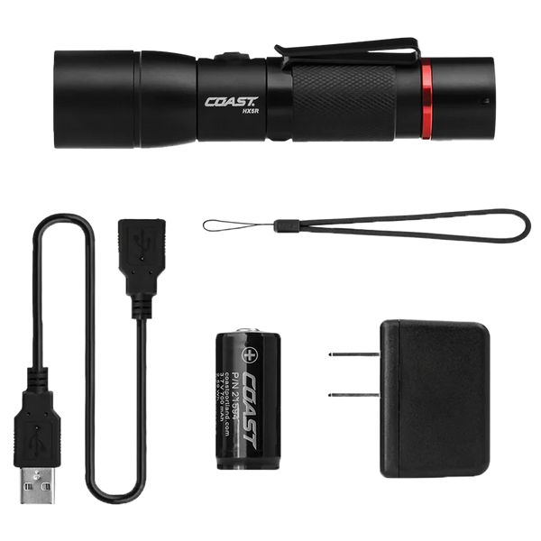 coast hx5r rechargeable pure beam focusing led flashlight HX5R – Sports Basement