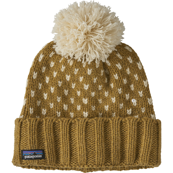Patagonia Women\'s Snowbelle Beanie Hat Cream Lime Green Patagonia Snowbelle Beanie Evergreen Flakes: Birch White  main image 3