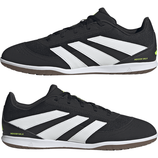 adidas Predator Club Indoor Soccer Cleats - Black/White/Lucid Lemon