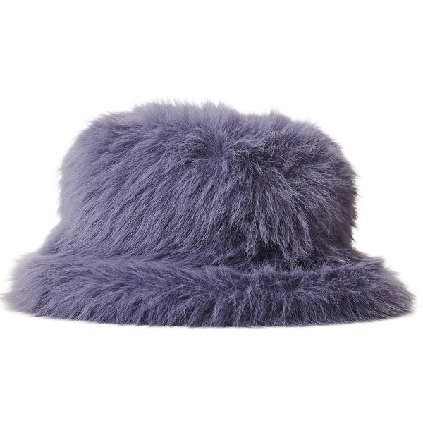 Free People Unreal Fur Ice Queen New Stylish Blue Faux Fur Bucket Hat Free People ice queen faux fur bucket hat in sky | ASOS main image 2