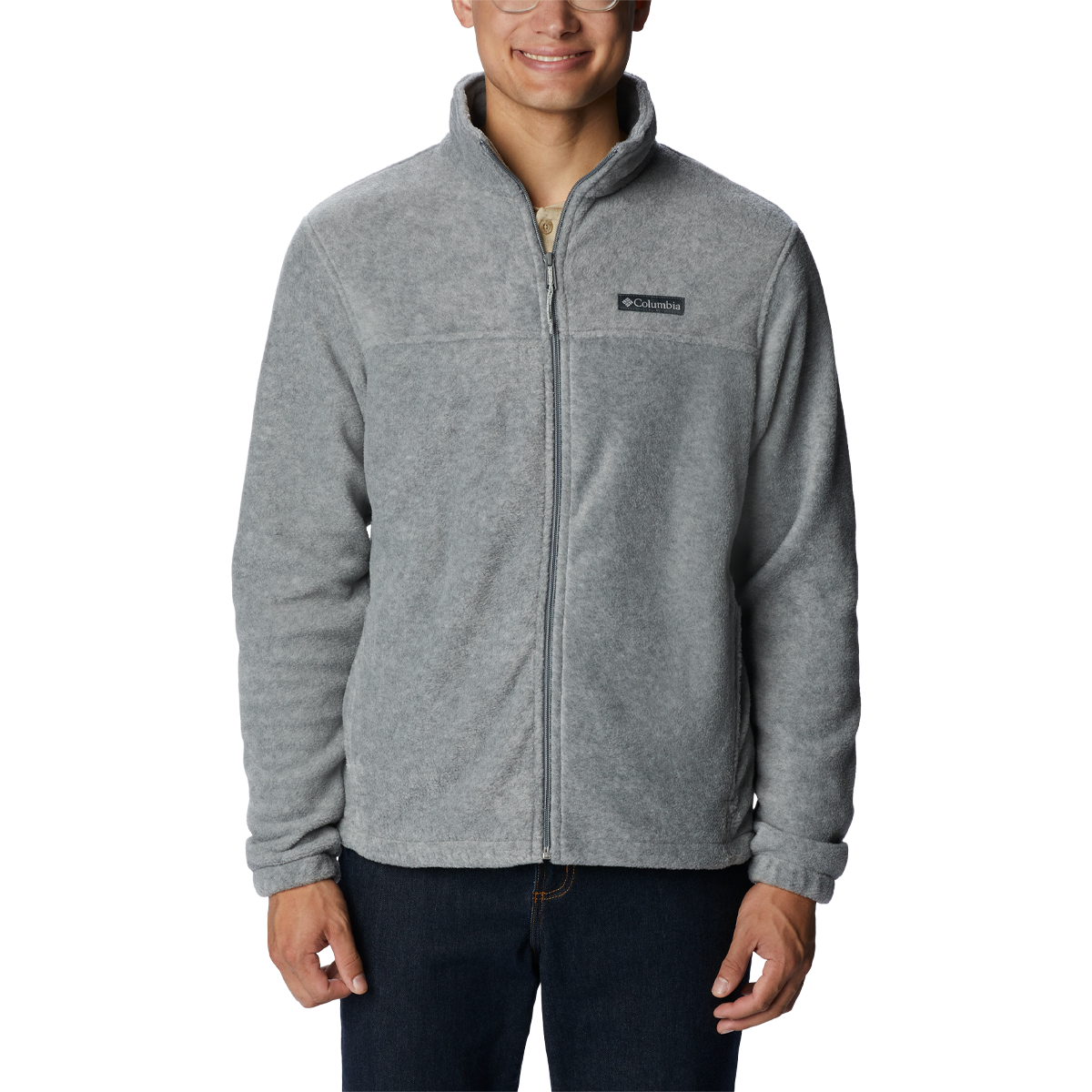 Columbia Men's Steens Mountain Full Zip 2.0 in Light Grey Heather