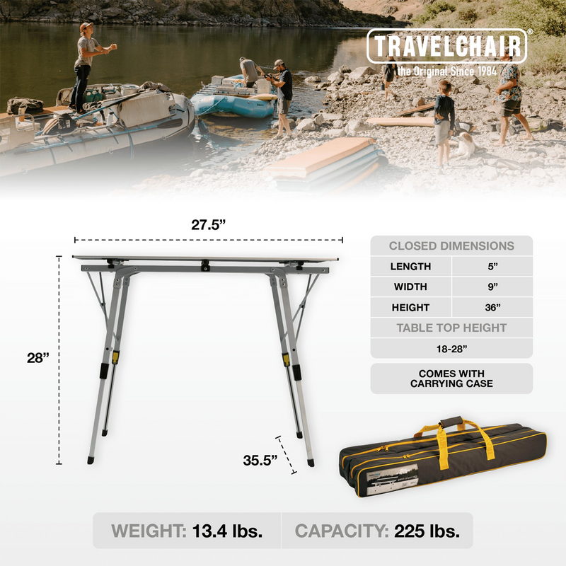 Grand Canyon Table, TravelChair Grand Canyon Table specs infographic