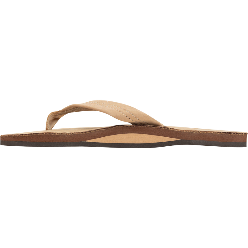 Men's Premium Leather Wide Strap, Rainbow Sandals Men's Premium Leather Wide Strap Sierra Brown inside profile of right sandal