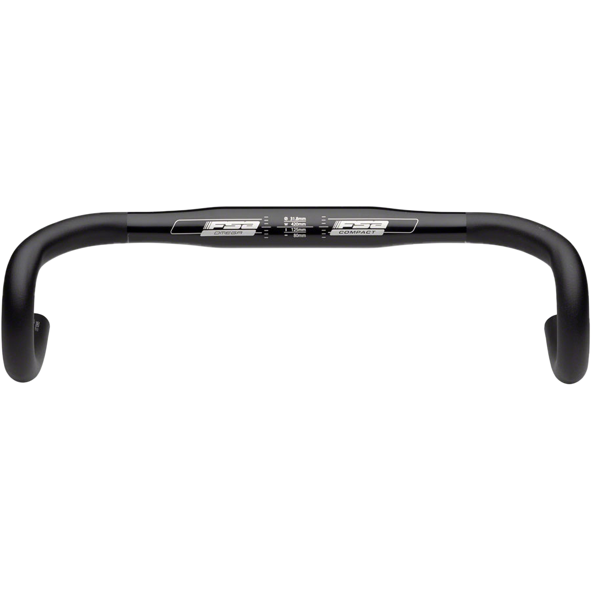 FSA Omega Compact 40cm 31.8 Road Handlebar Black alternate view