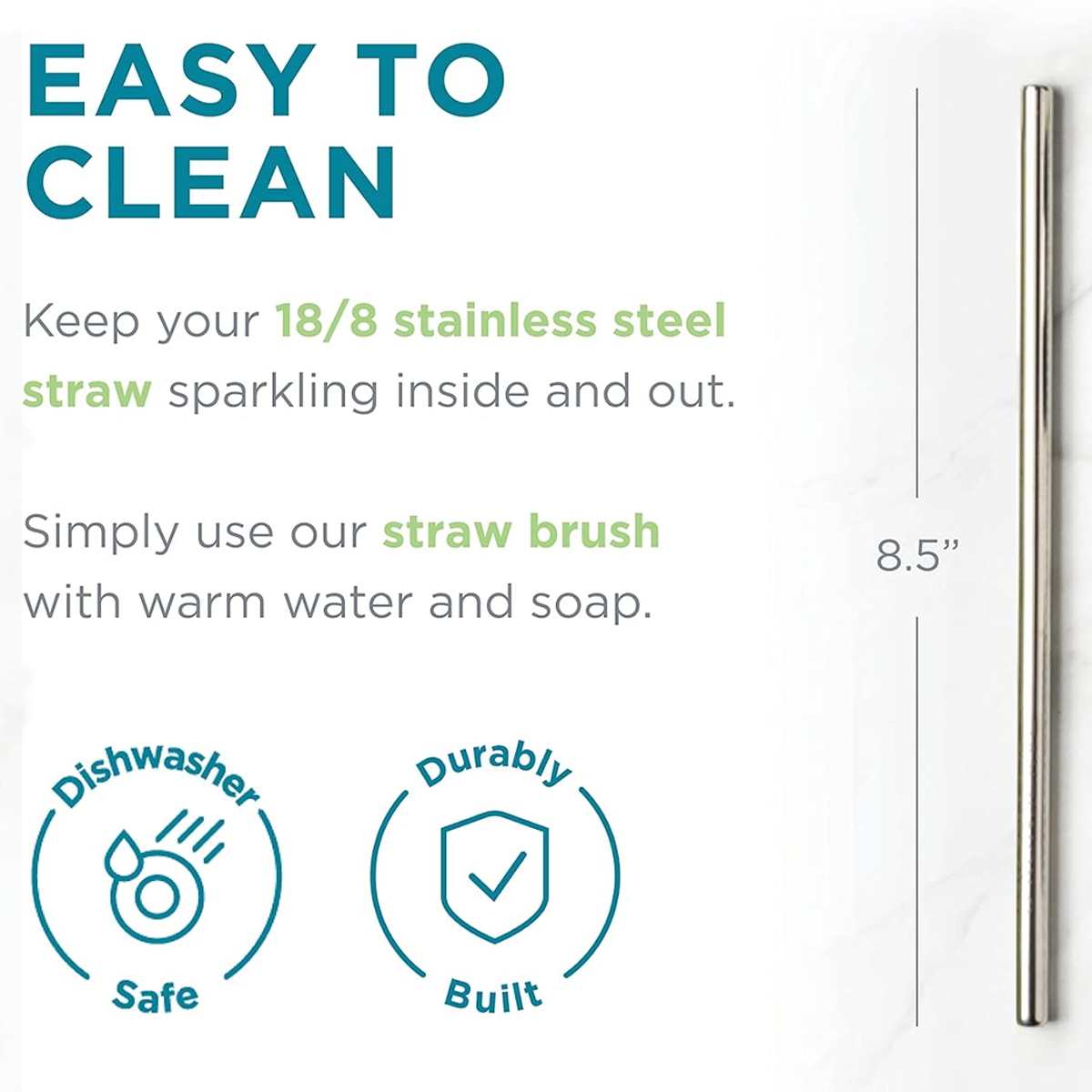 Stainless Steel Straws 2-Pack alternate view