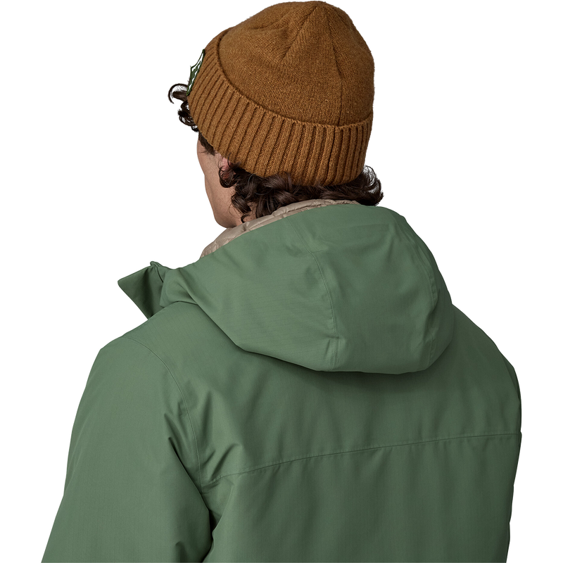 Brodeo Beanie, Patagonia Brodeo Beanie in DPSN-Dawn Tracks Patch Shelter Brown on model back