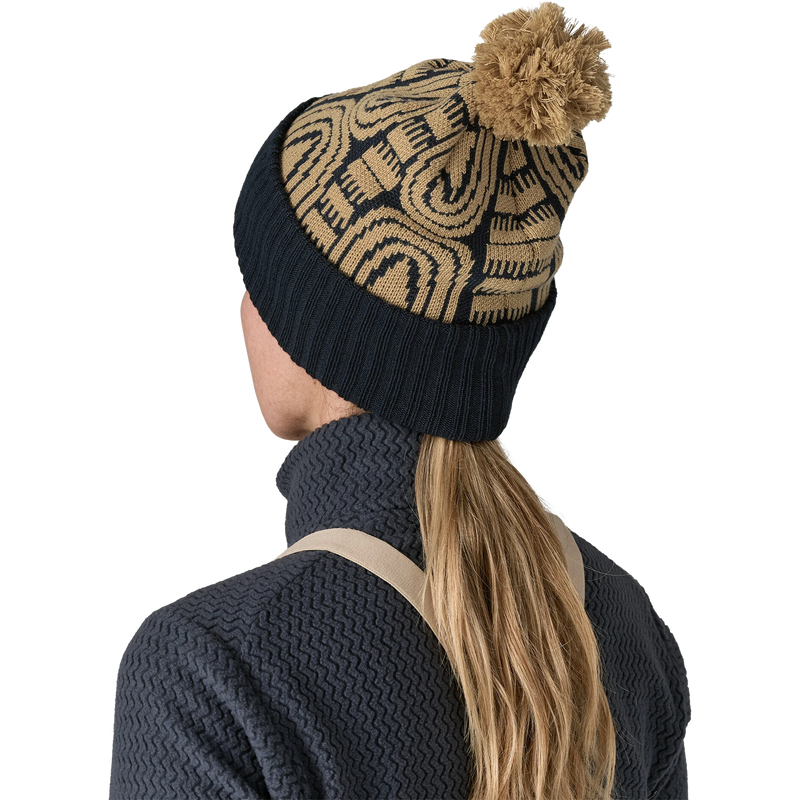Powder Town Beanie, Patagonia Powder Town Beanie in FLSK-Flow Sunken Blue back