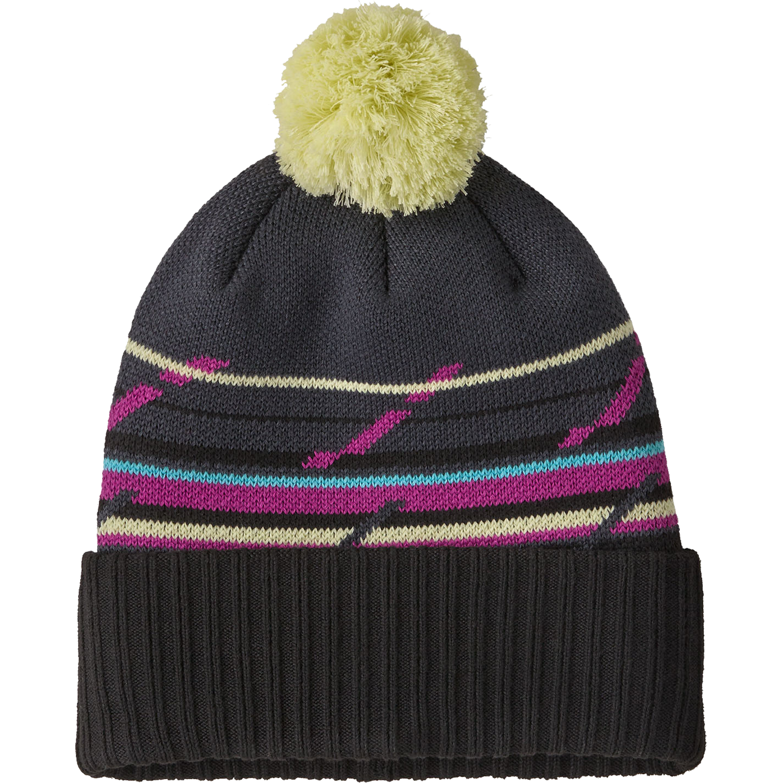 Patagonia Powder Town Beanie in MGSM-Mountain Minded Geo/Smolder Blue