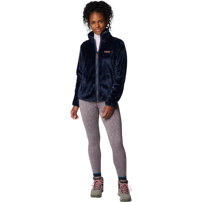 Women's Fire Side II Sherpa Full Zip, Columbia Women's Fire Side II Sherpa Full Zip in 464-Collegiate Navy front full length