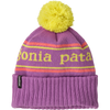 Patagonia Youth Powder Town Beanie in PKBR-Park Stripe/Brisk Purple