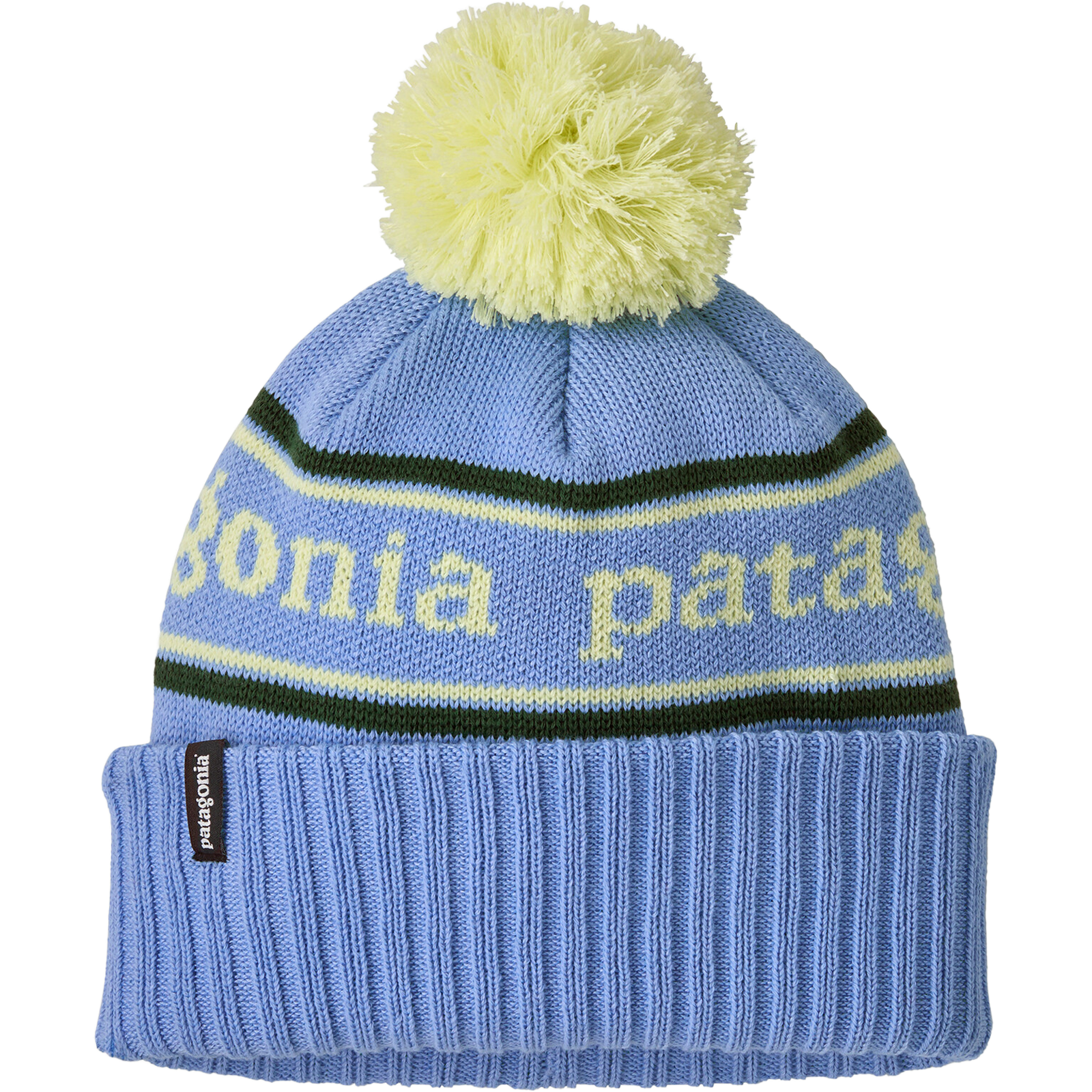 Patagonia Youth Powder Town Beanie in Park Stripe Diver Blue