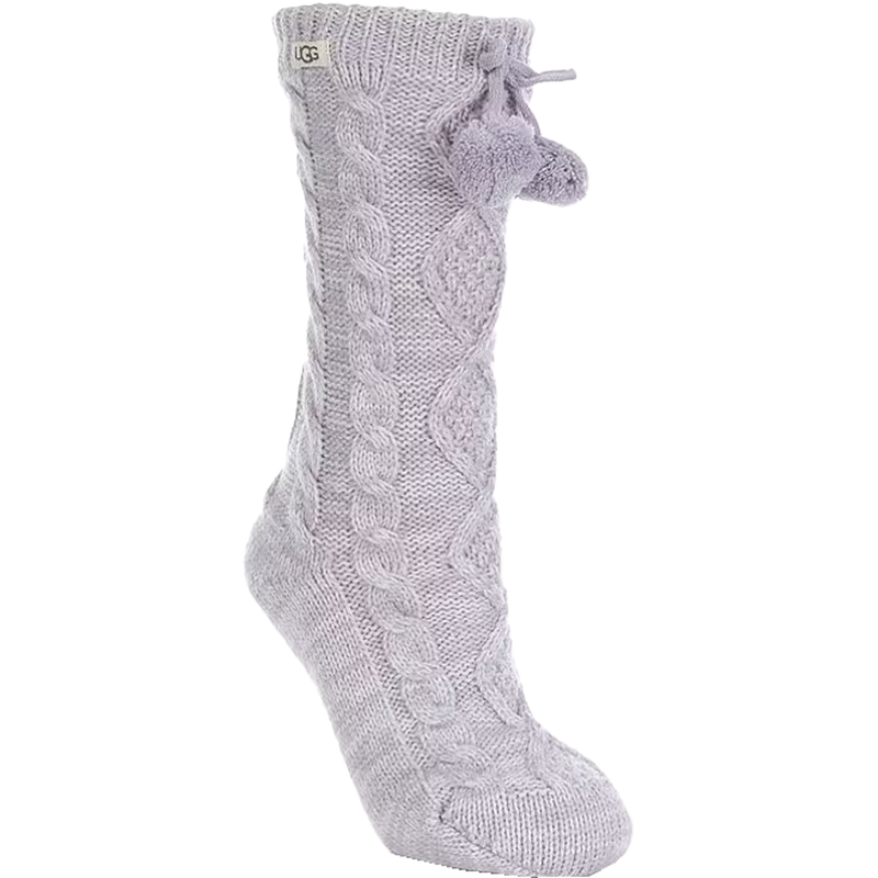 Women's Pom Pom Fleece Lined Crew Sock, Women's Pom Pom Fleece Lined Crew Sock on foot