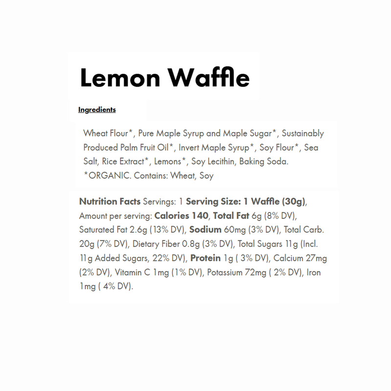 Maple Waffle, UnTapped Maple Waffle Lemon Nutrition Facts