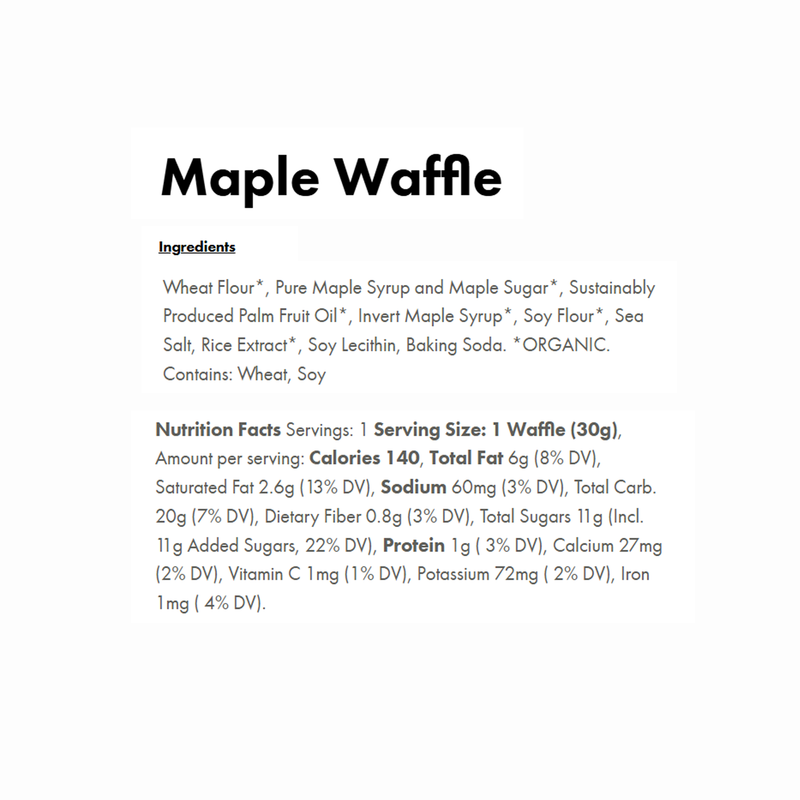 Maple Waffle, UnTapped Maple Waffle Maple Nutrition Facts