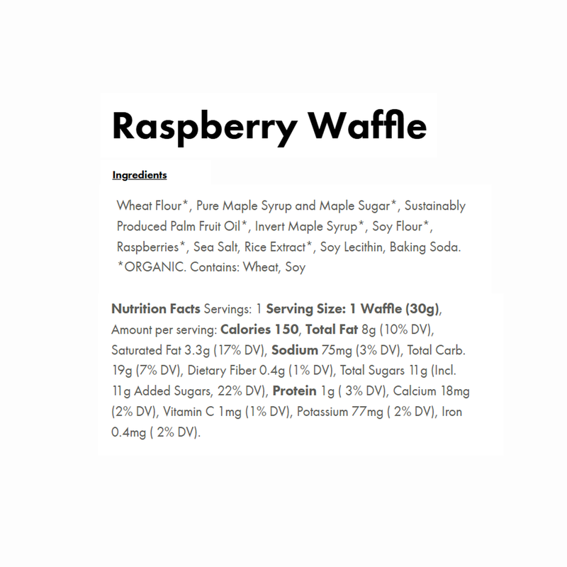 Maple Waffle, UnTapped Maple Waffle Raspberry Nutrition Facts