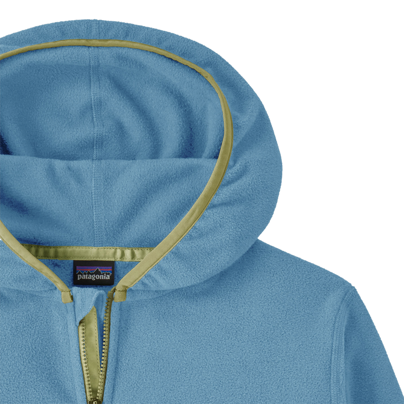 Youth Micro D Snap-T Jacket, Patagonia Youth Micro D Snap-T Jacket in ETLS-Early Teal w/Shore Blue hood