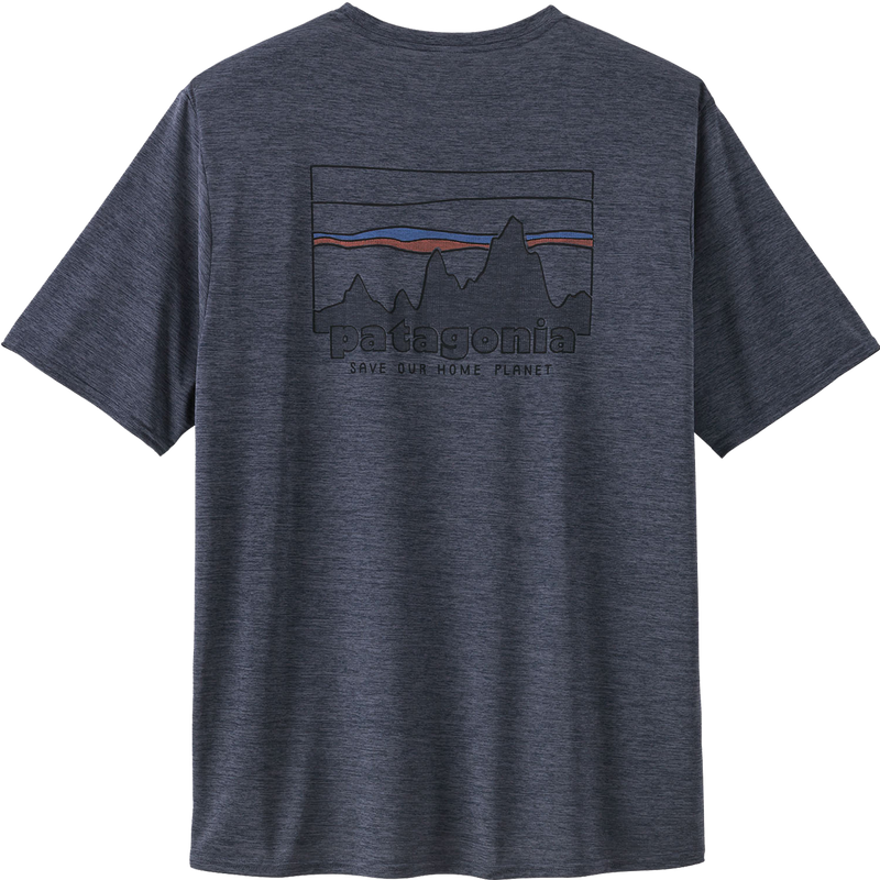Patagonia Men's Capilene Cool Daily Graphic Short Sleeve Shirt in Skyline/Smolder Blue X-Dye