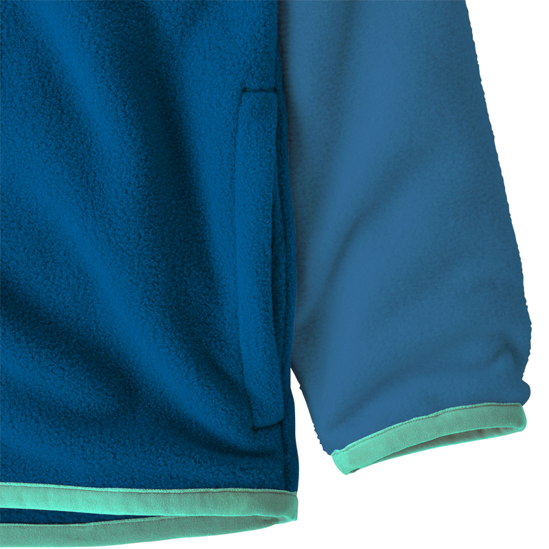 Youth Baby Micro D Snap-T Jacket, Patagonia Baby Micro D Snap-T Fleece in AQT-Aquatic Blue cuff