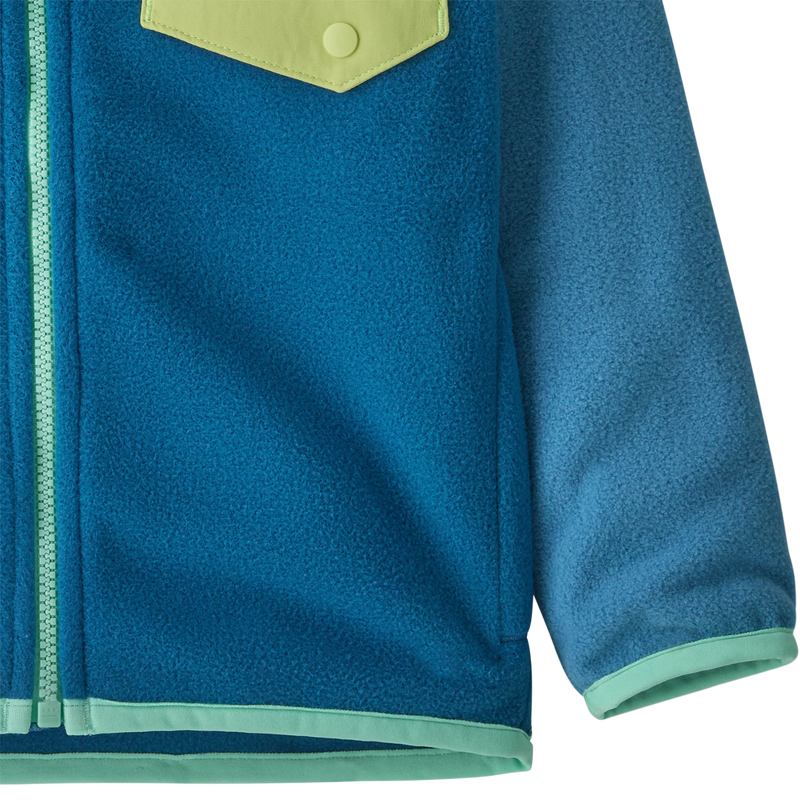Youth Baby Micro D Snap-T Jacket, Patagonia Baby Micro D Snap-T Fleece in AQT-Aquatic Blue hem