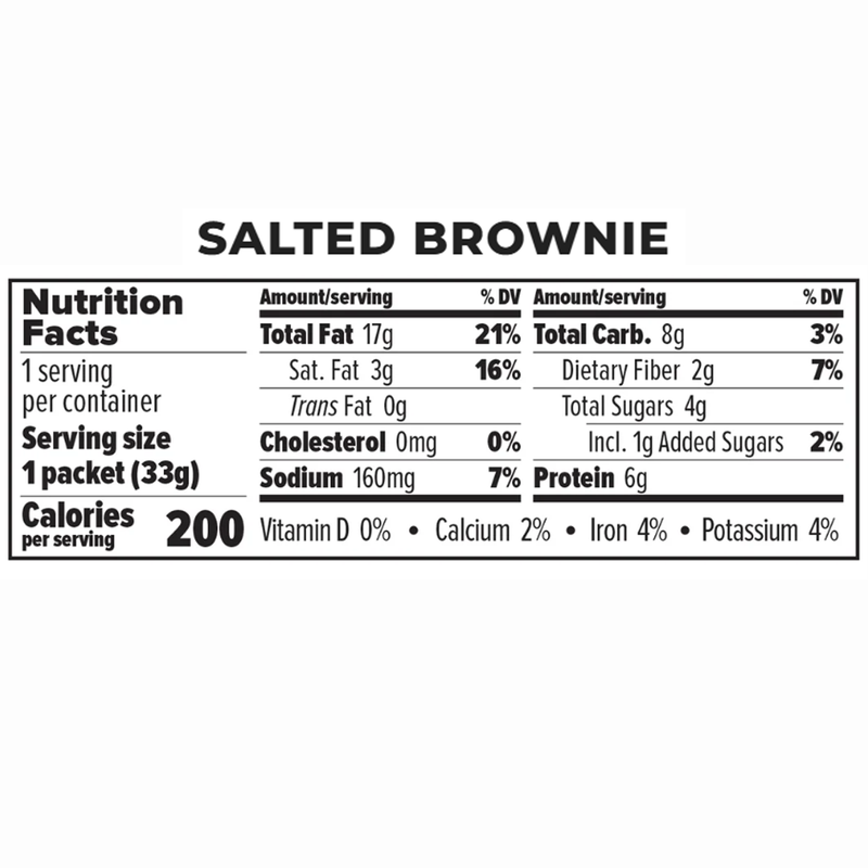 Trail Butter Lil' Squeeze, Trail Butter Lil' Squeeze Salted Brownie Peanut Butter Blend Nutrition Facts