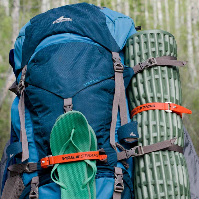Aluminum Buckle 15" Strap, Voile Aluminum Buckle Strap on backpacking pack