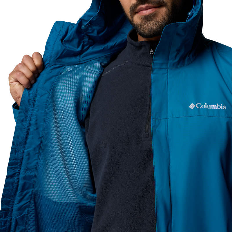 Men's Watertight II Jacket, Columbia Men's Watertight II Jacket in 442 Phoenix Blue inside liner