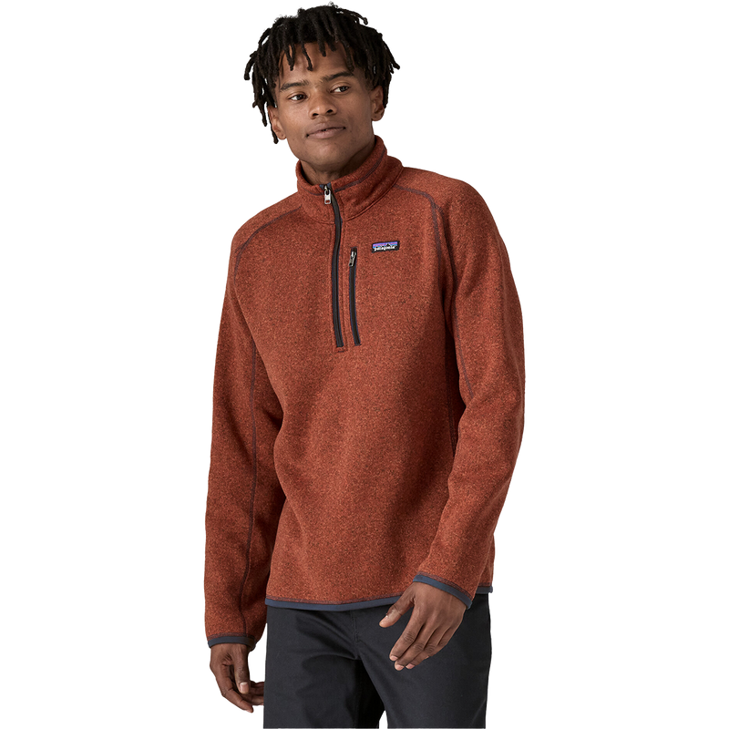 Men's Better Sweater 1/4 Zip, Patagonia Men's Better Sweater 1/4 Zip in BURR-Burnished Red front