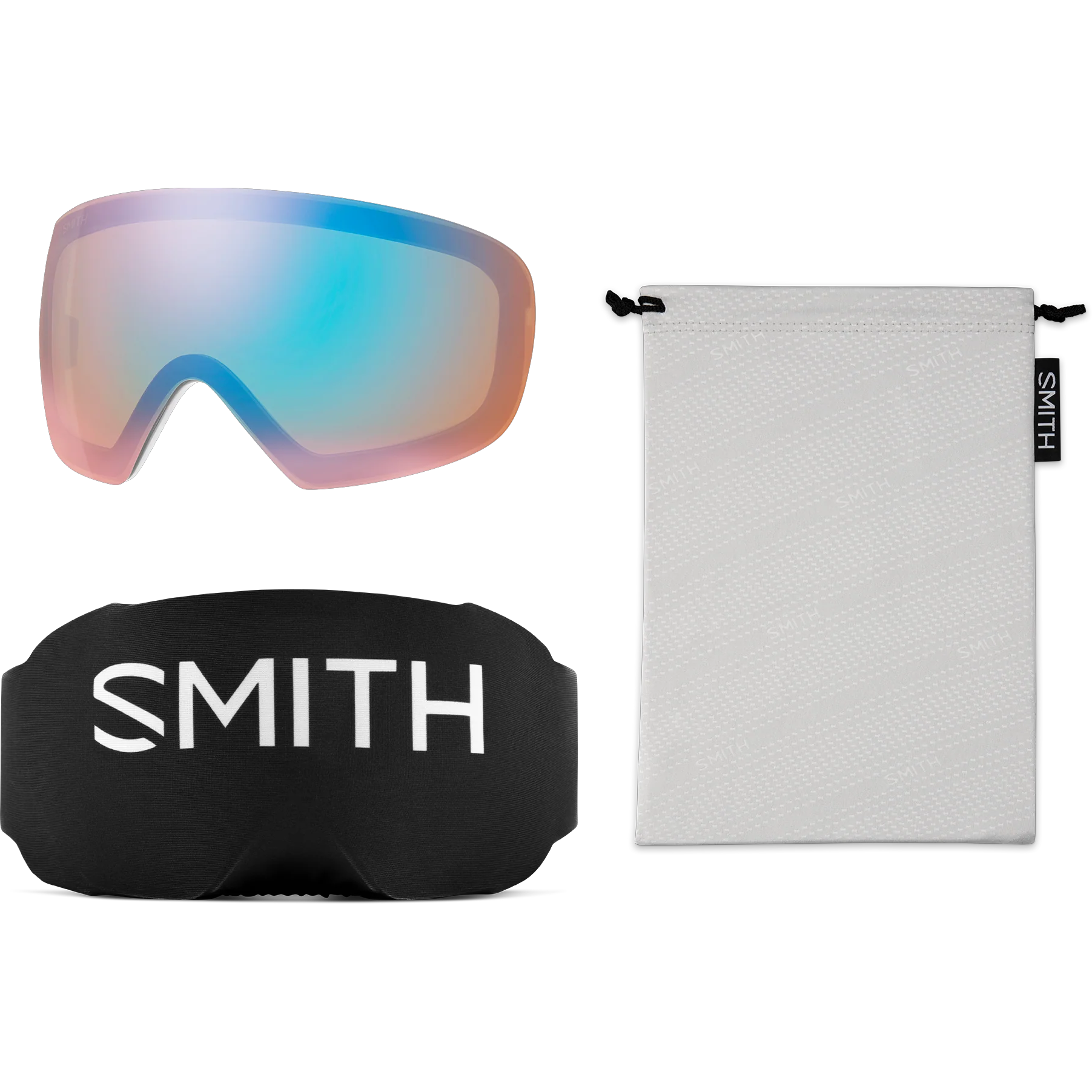 Smith Sport Optics I/O MAG S in White Chunky Knit + CP Sun Platinum Mirror Accessories
