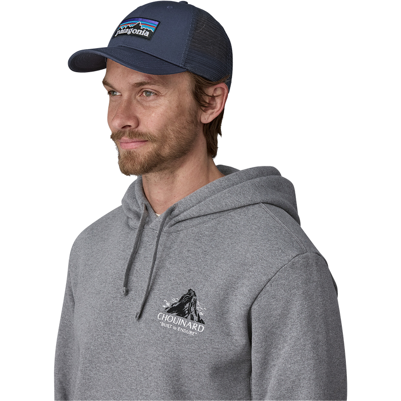 P-6 Logo LoPro Trucker Hat, Patagonia P-6 Logo LoPro Trucker Hat in New Navy on model front left