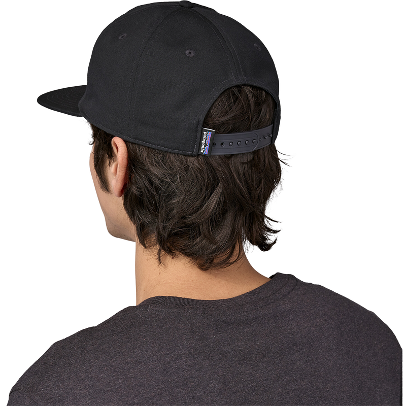 Boardshorts Label Funfarer Cap, Patagonia Boardshort Label Funfarer Cap in Ink Black back on model
