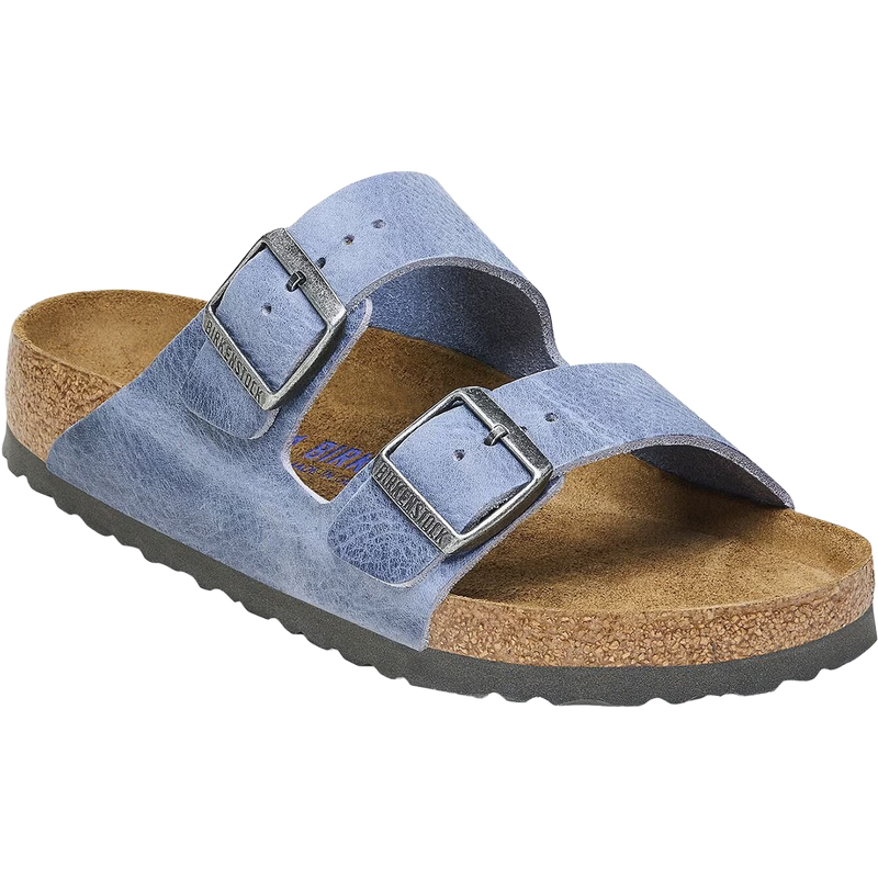 Birkenstock Women's Arizona oiled leather - Medium/Narrow in Dusty Blue