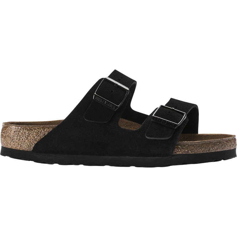 Women's Arizona Soft Footbed, Birkenstock Women's Arizona Soft Footbed in BL Black right profile