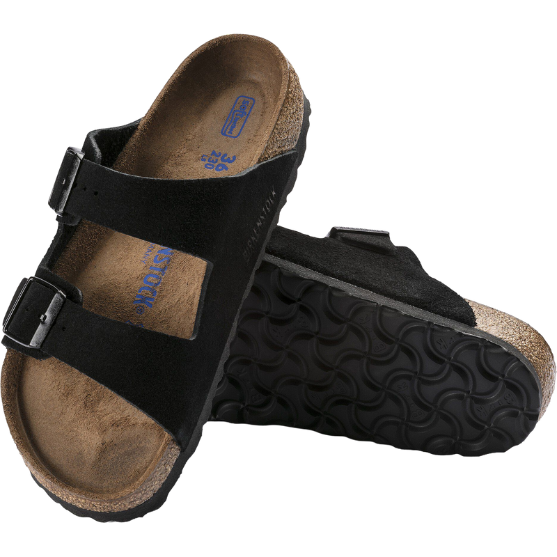 Women's Arizona Soft Footbed, Birkenstock Women's Arizona Soft Footbed in BL Black pair