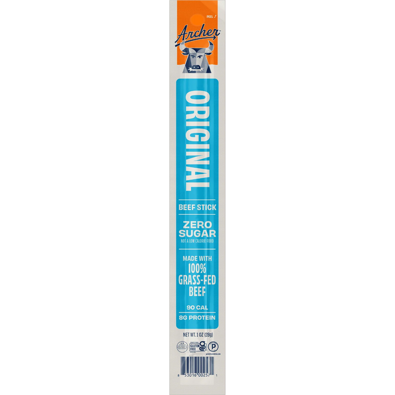 Archer Jerky Zero Sugar Jerky Sticks Original Beef single stick