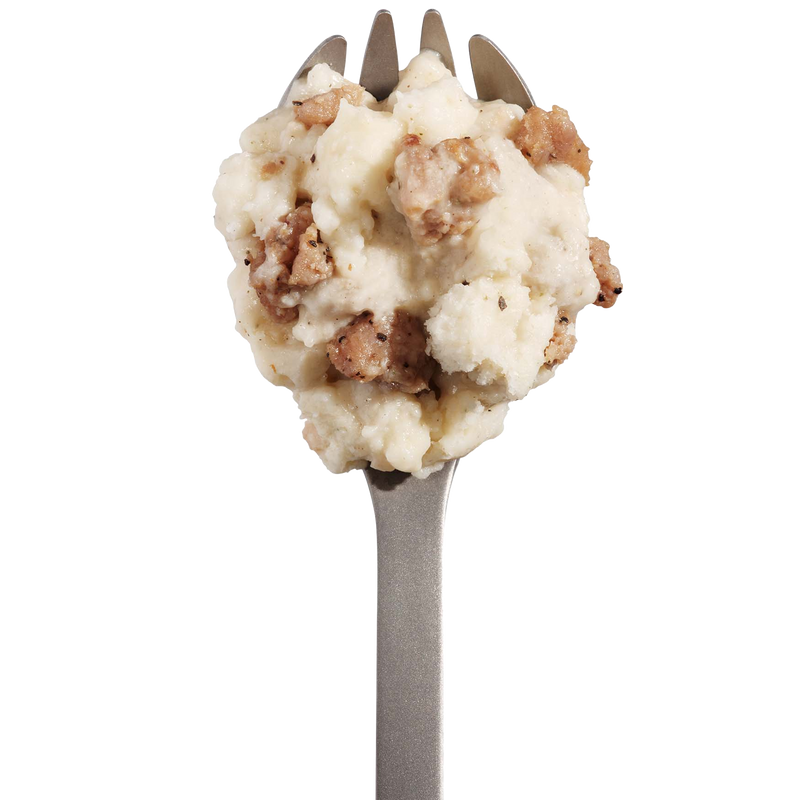 Biscuits & Gravy (2 Servings), Mountain House Biscuits & Gravy on fork