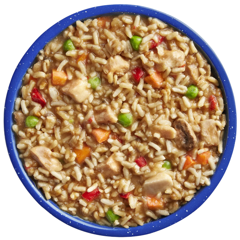 Chicken Teriyaki (2 Servings), Mountain House Chicken Teriyaki w/ Rice in bowl
