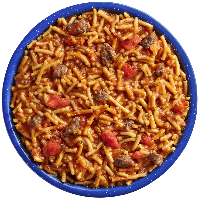 Spaghetti with Beef Marinara (2 Servings), Mountain House Spaghetti with Beef Marinara in bowl