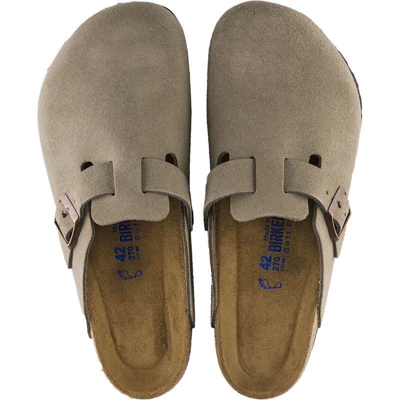 Men's Boston Clog Soft Footbed, Birkenstock Men's Boston Clog Soft Footbed Taupe top