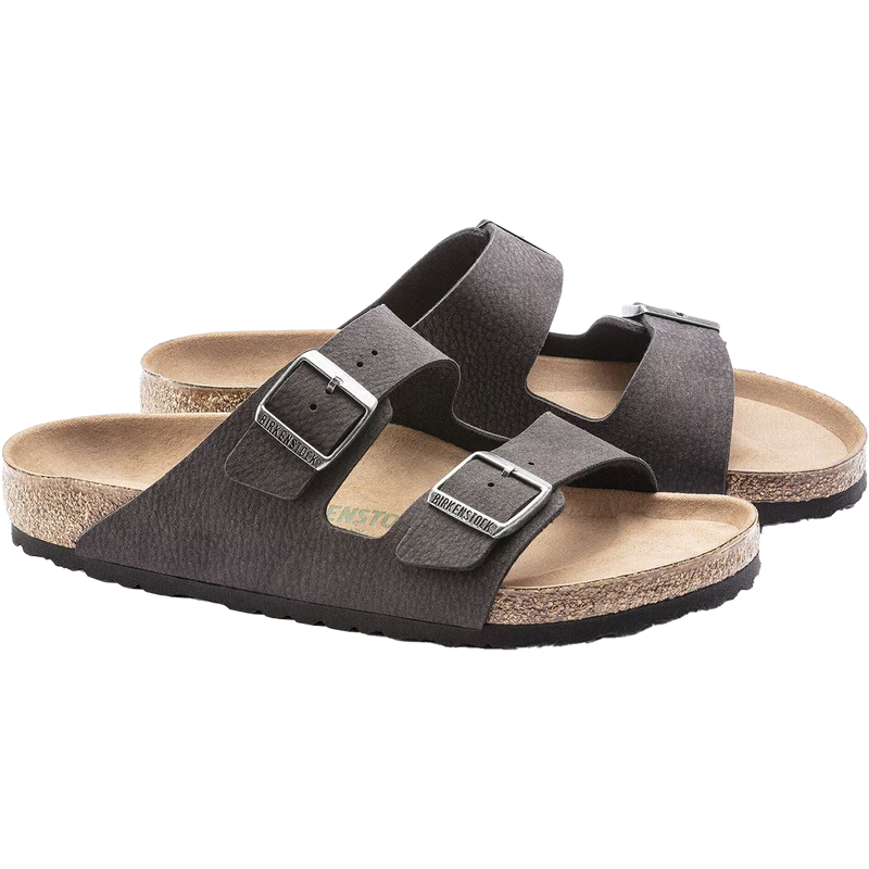 Men's Arizona Vegan, Birkenstock Men's Arizona Vegan in Desert Dust Black pair right