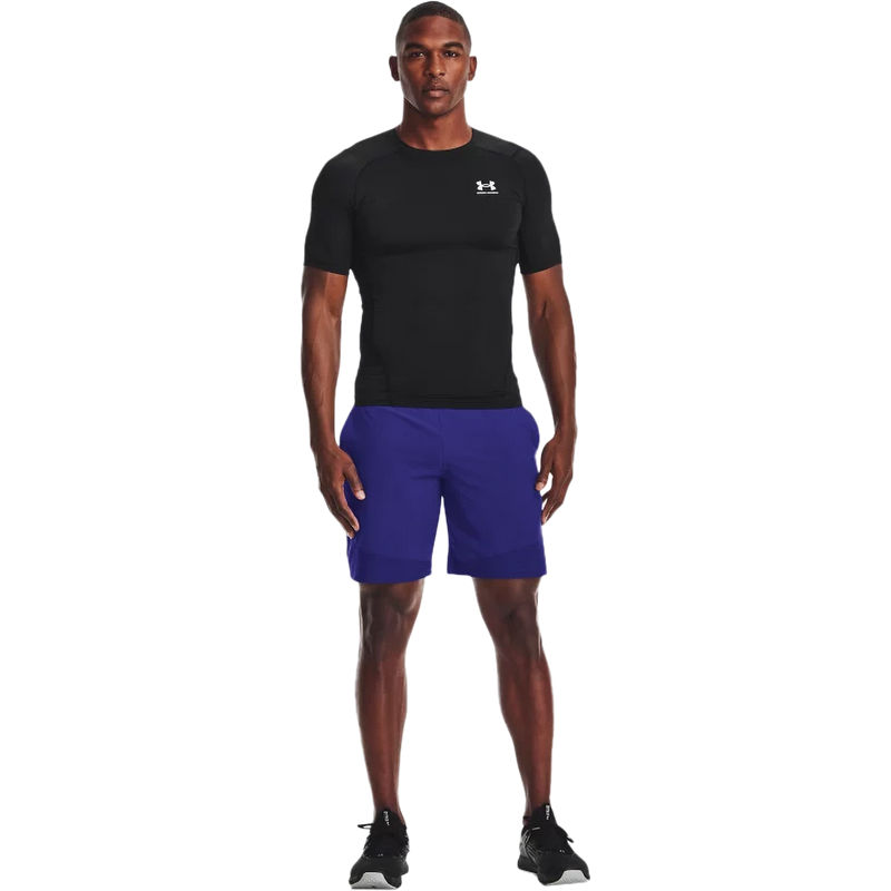 Men's HeatGear Armour Short Sleeve, Under Armour Men's HeatGear Armour Short Sleeve in Black on model front
