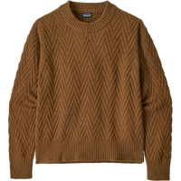 Patagonia Women's Recycled Wool-Blend Crewneck Sweater in Chevron Cable: Deer Brown