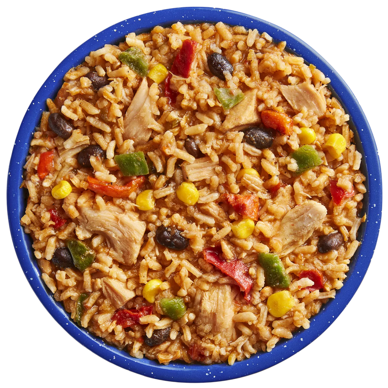 Chicken Fajita Bowl (2 Servings), Mountain House Chicken Fajita Bowl in bowl