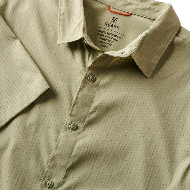 Men's Bless Up Short Sleeve Breathable Stretch Shirt, Roark Men's Bless Up Short Sleeve Breathable Stretch Shirt in Sage buttons