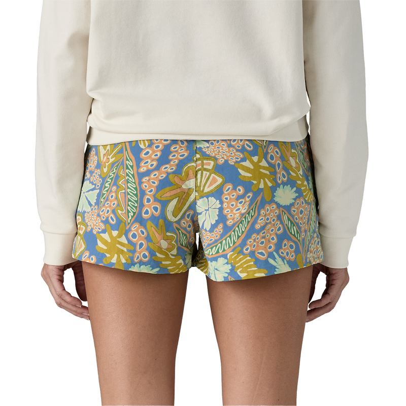 Women's Barely Baggies Short 2.5", Patagonia Women's Barely Baggies Short 2.5" in FLRA-Florish: Abundant Blue on model back