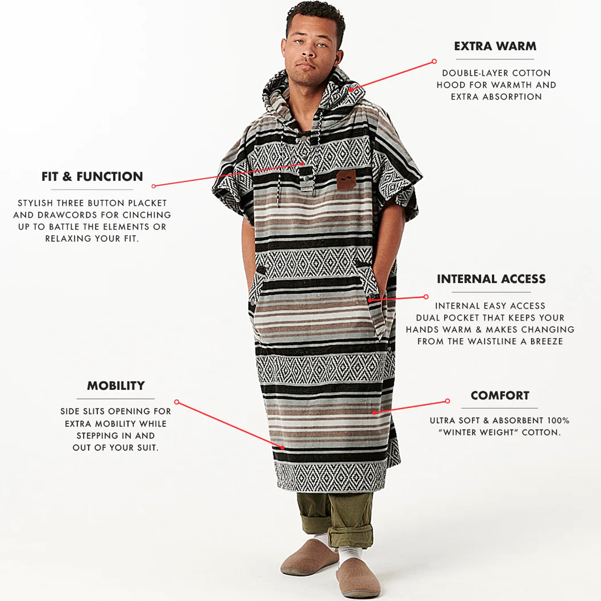 Fouta Lightweight Turkish Poncho alternate view