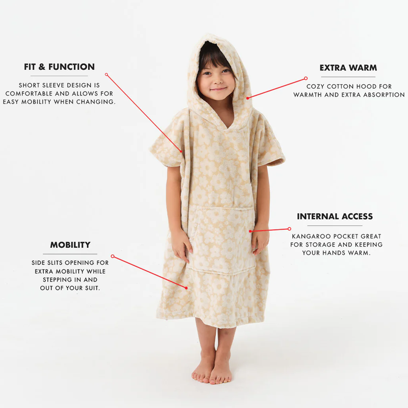 Youth Everyday Fleece Poncho, Slowtide Youth Changing Poncho features