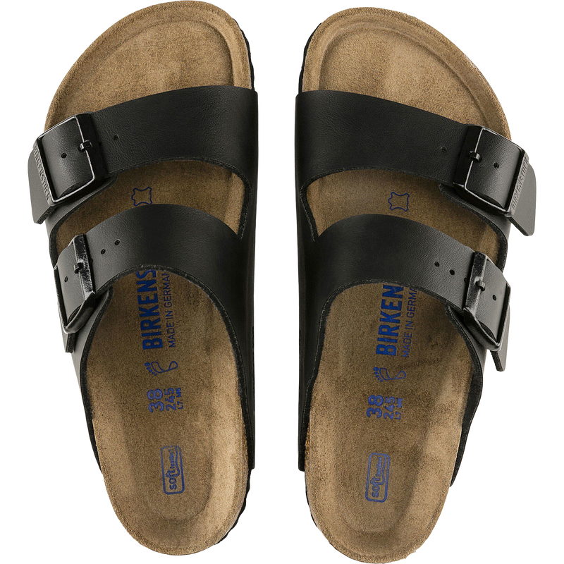 Arizona Soft Footbed, Birkenstock Arizona Soft Footbed in Black pair top