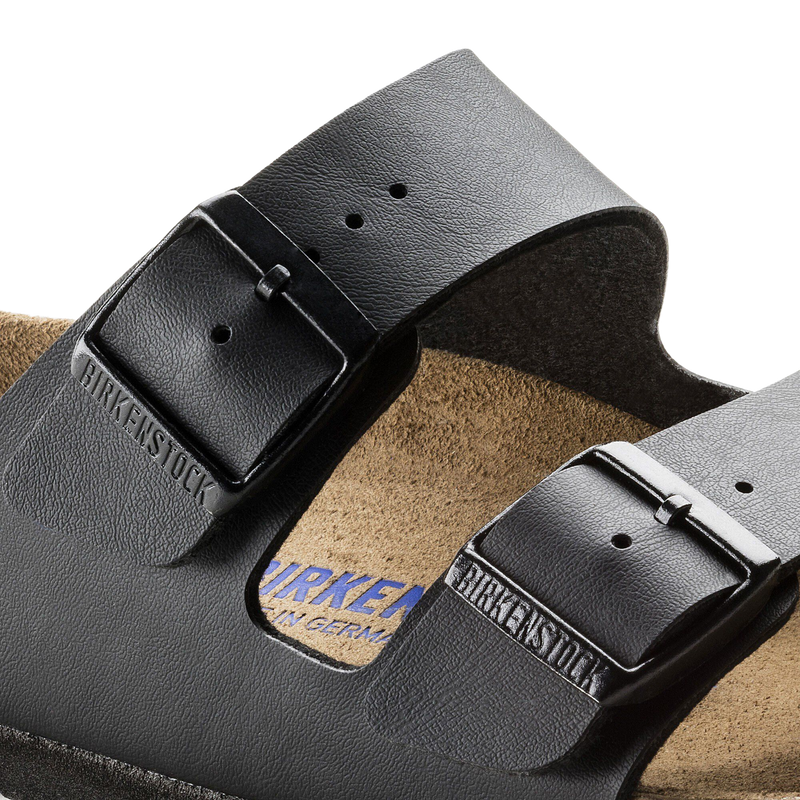 Arizona Soft Footbed, Birkenstock Arizona Soft Footbed in Black pair buckles