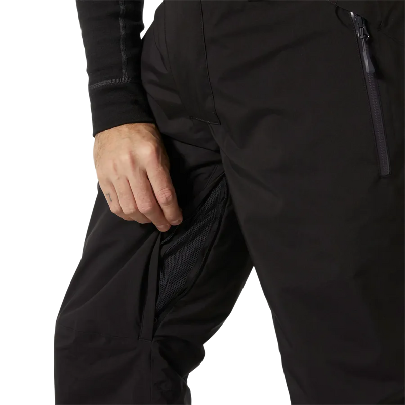 Men's Legendary Insulated Bib Pant, Helly Hansen Men's Legendary Insulated Bib Pant in 990 Black leg vent