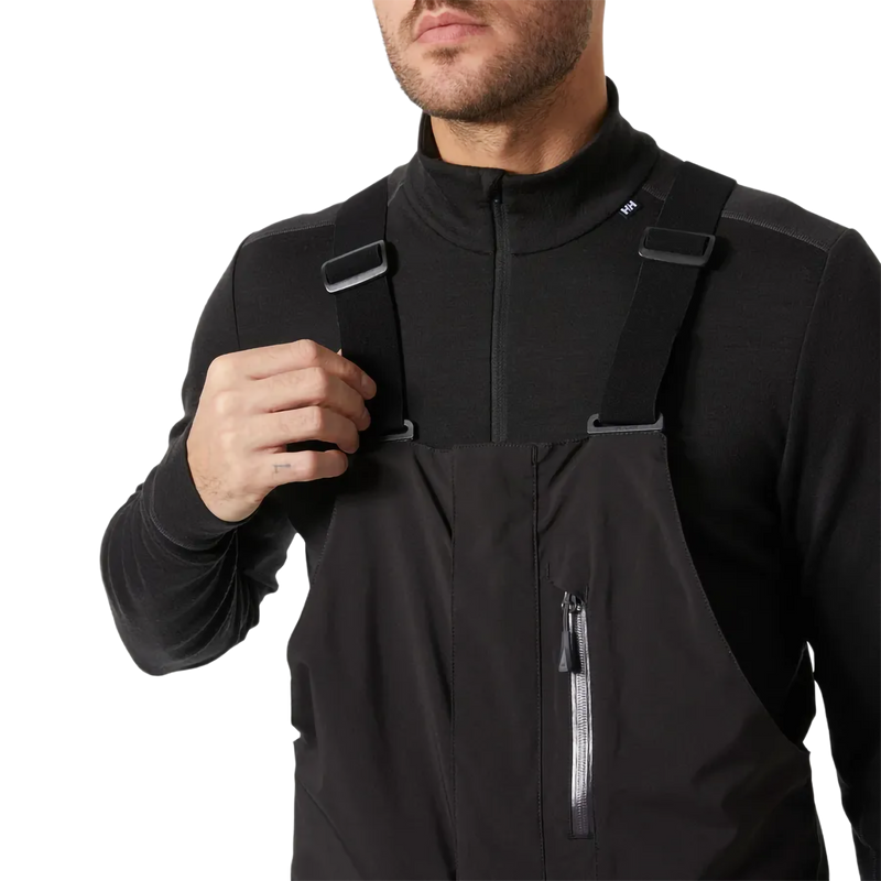 Men's Legendary Insulated Bib Pant, Helly Hansen Men's Legendary Insulated Bib Pant in 990 Black front suspenders